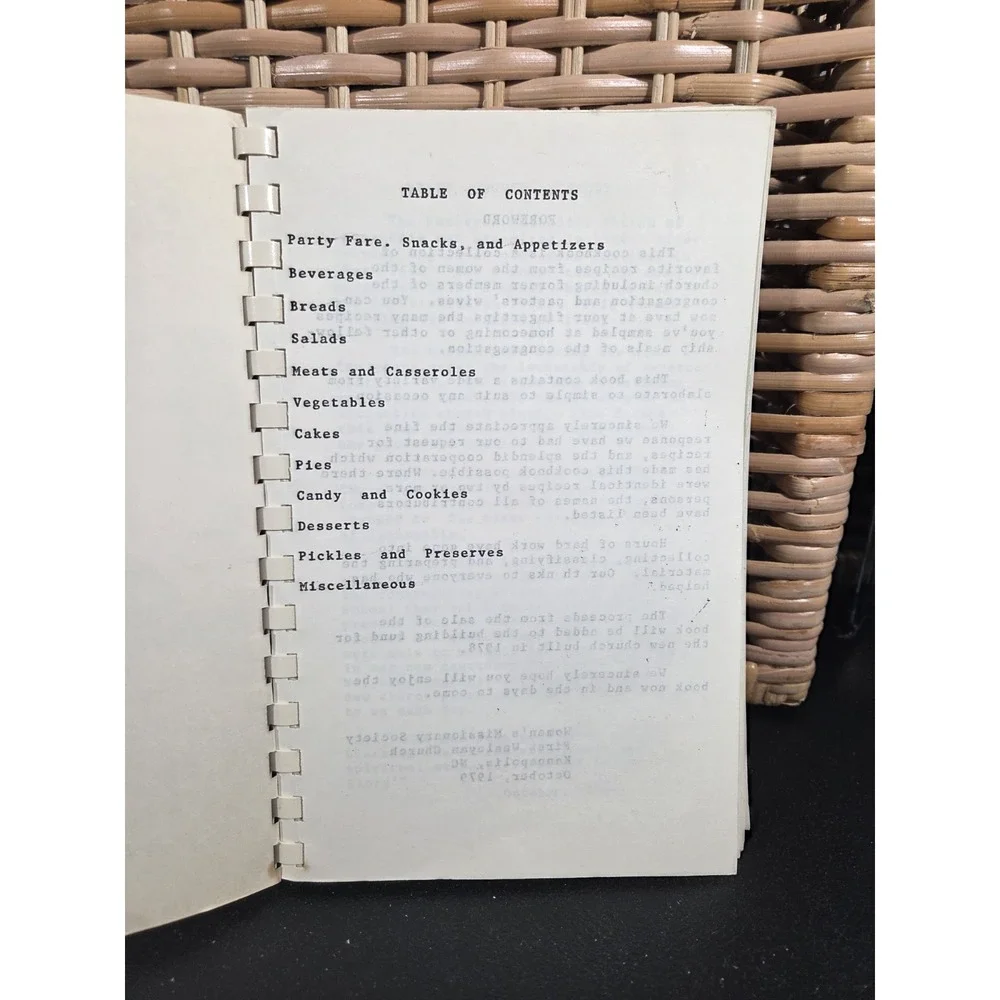 First Wesleyan Church Kannapolis‎ North Carolina Cookbook 1979 Missionary Women